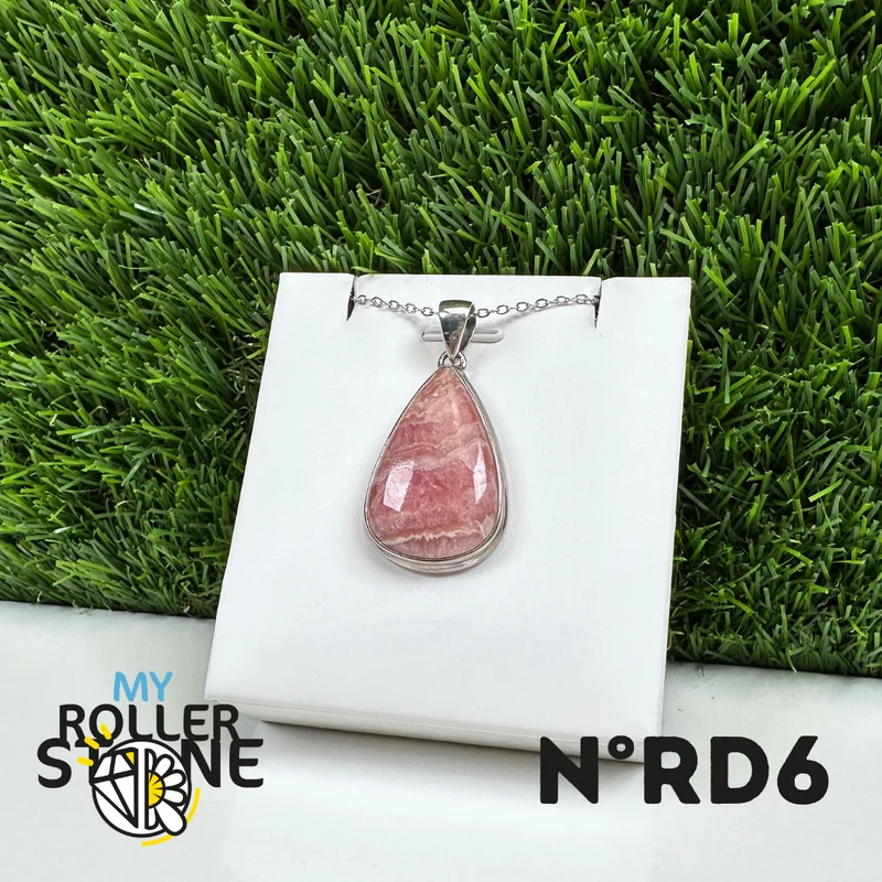 Rhodochrosit-Anhänger in 925er Sterlingsilber Nr. 6