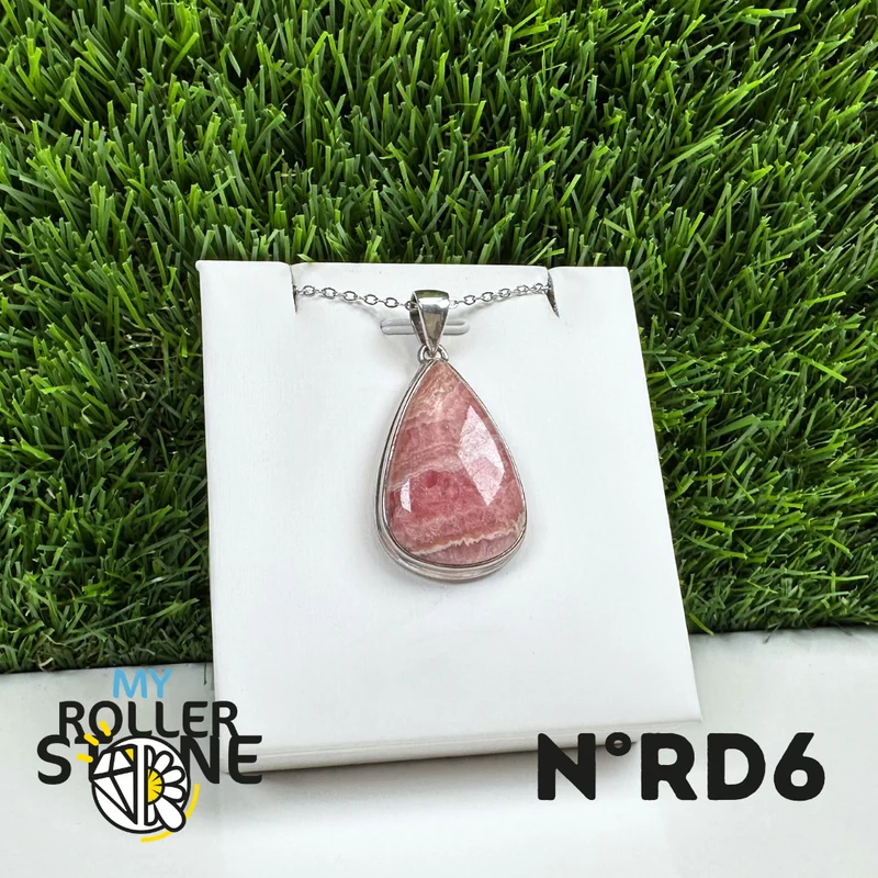 Rhodochrosit-Anhänger in 925er Sterlingsilber Nr. 6