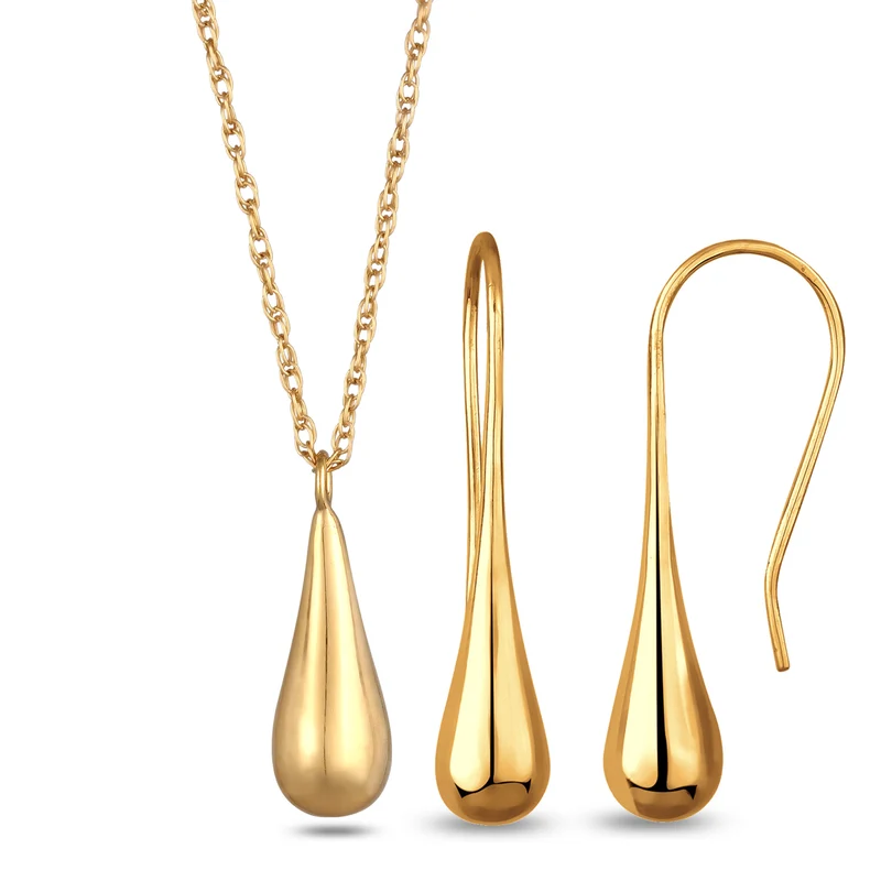 Drop Ohrringe & Halskette Schmuck Set