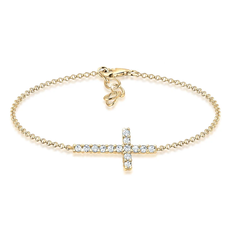 Armband Kreuz | Mit Kristallen von Swarovski® (Weiß)