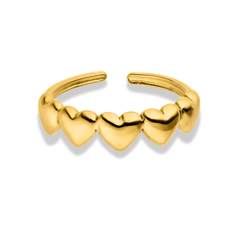 All Around Heart Ring 14K Vergoldet