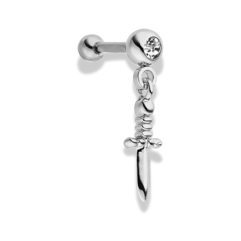 Dangling Sword Ohr Piercing 18K Vergoldet