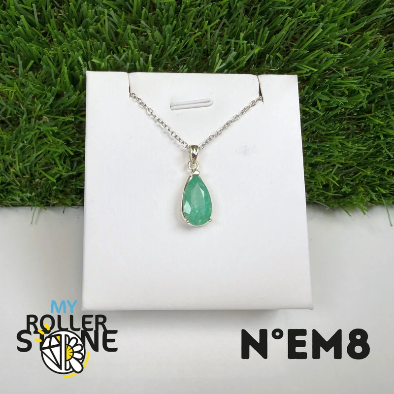Brasilianischer Smaragdanhänger in 925er Sterlingsilber #EM8