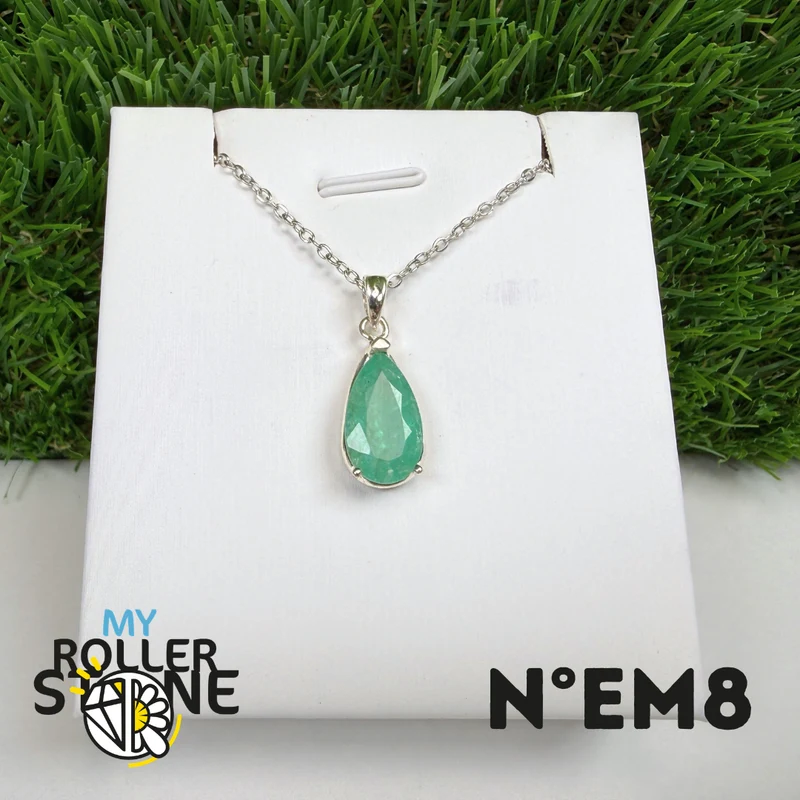 Brasilianischer Smaragdanhänger in 925er Sterlingsilber #EM8