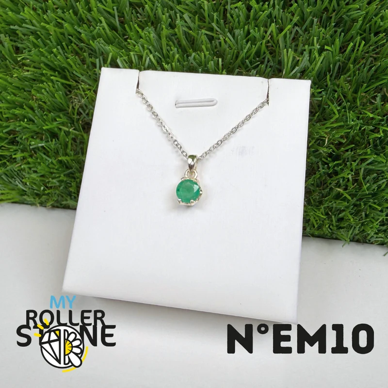 Brasilianischer Smaragdanhänger in 925er Sterlingsilber #EM10