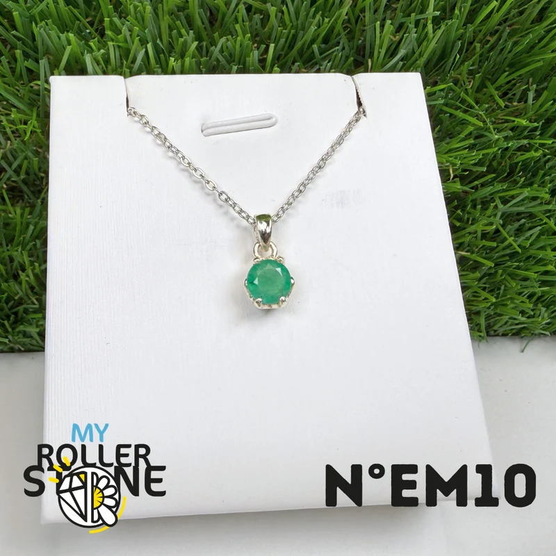 Brasilianischer Smaragdanhänger in 925er Sterlingsilber #EM10