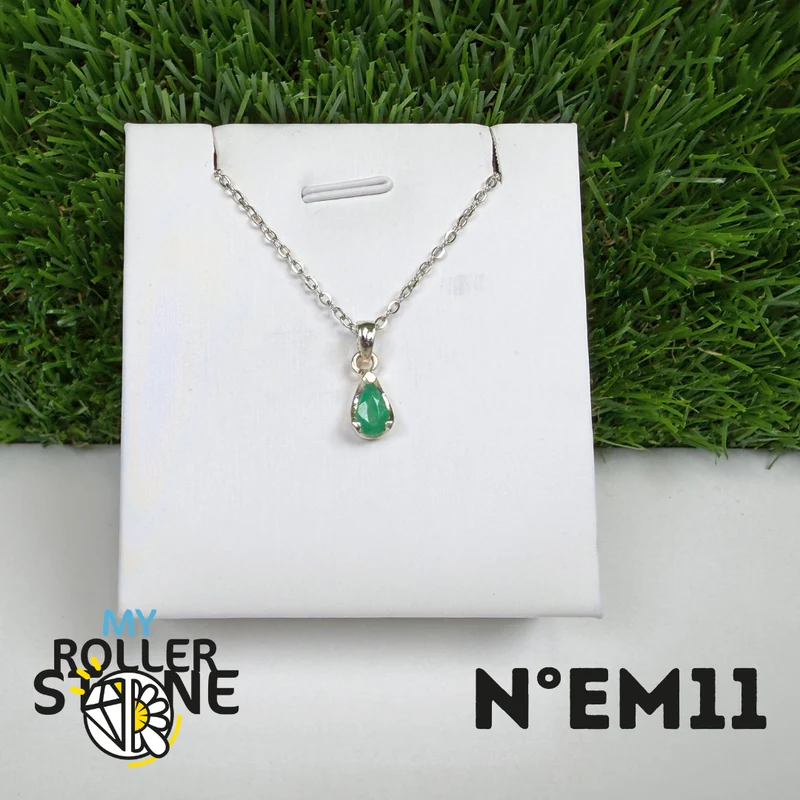 Brasilianischer Smaragdanhänger in 925er Sterlingsilber #EM11