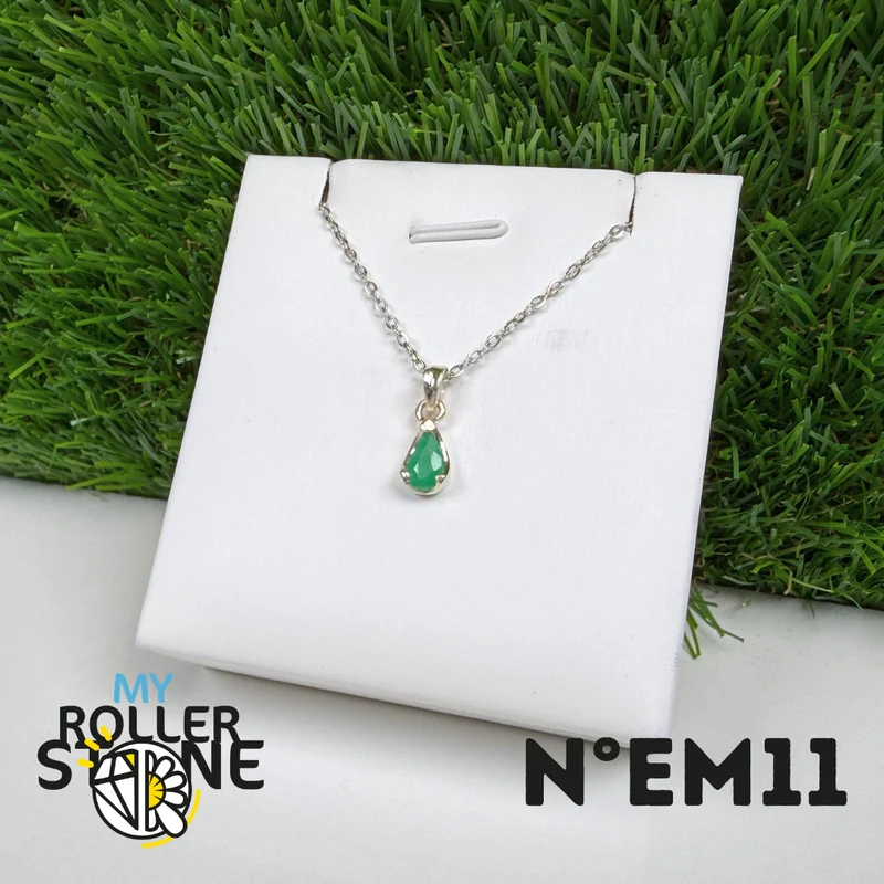 Brasilianischer Smaragdanhänger in 925er Sterlingsilber #EM11