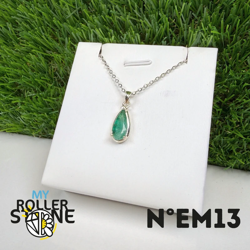 Brasilianischer Smaragdanhänger in 925er Sterlingsilber #EM13