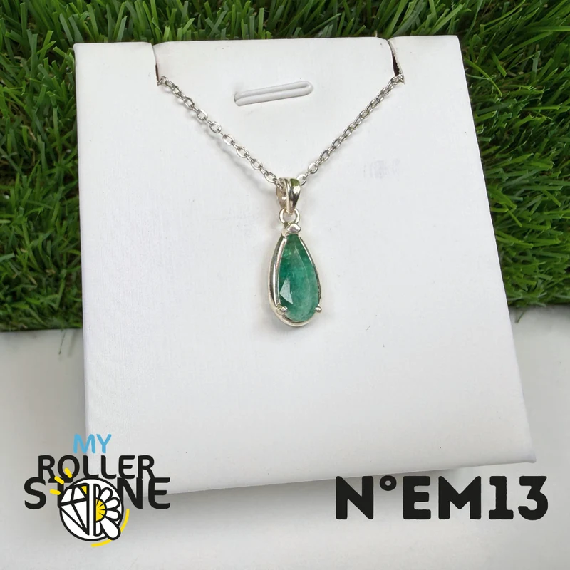 Brasilianischer Smaragdanhänger in 925er Sterlingsilber #EM13