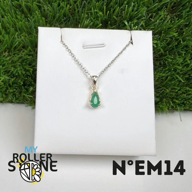 Brasilianischer Smaragdanhänger in 925er Sterlingsilber #EM14