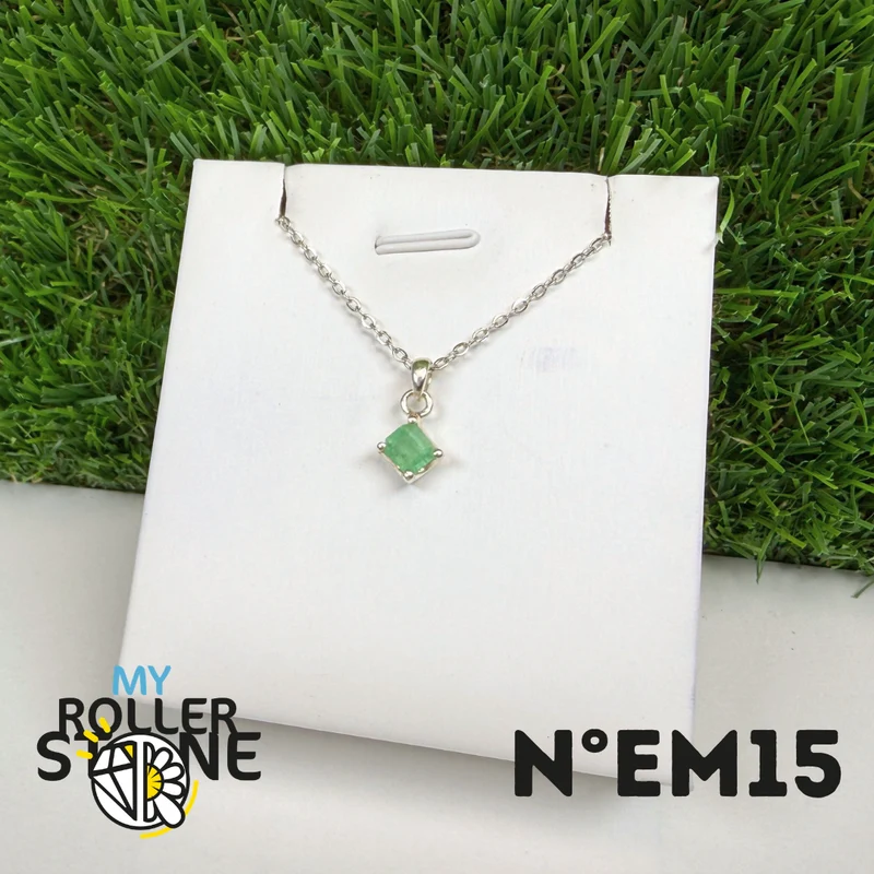 Brasilianischer Smaragdanhänger in 925er Sterlingsilber #EM15
