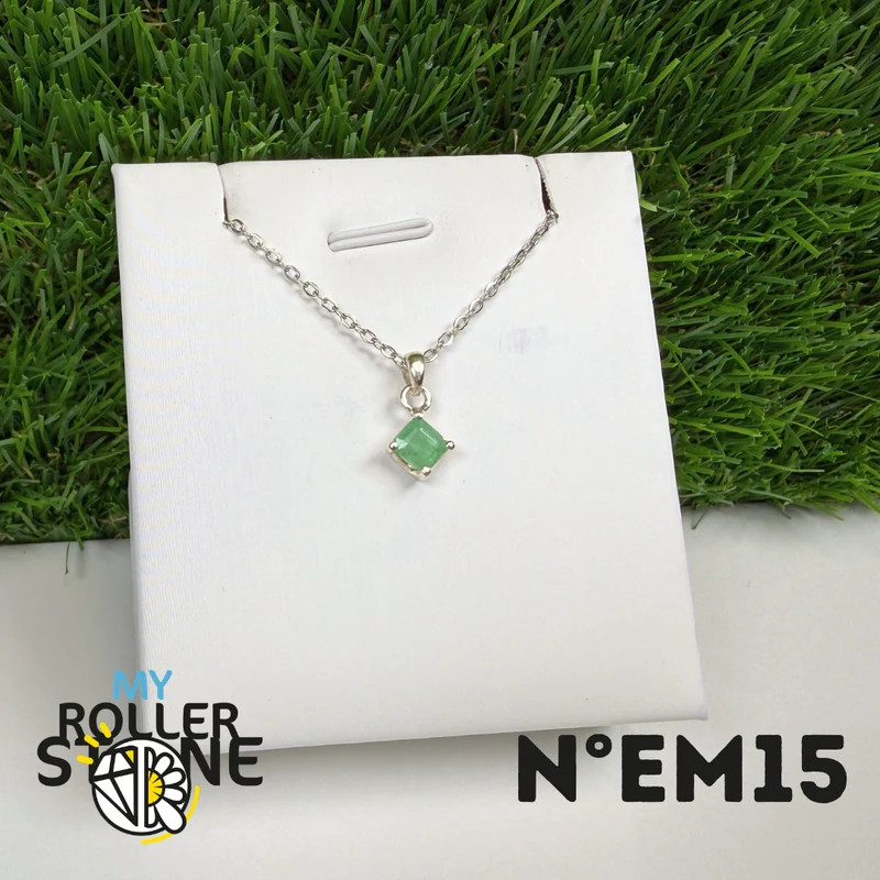 Brasilianischer Smaragdanhänger in 925er Sterlingsilber #EM15