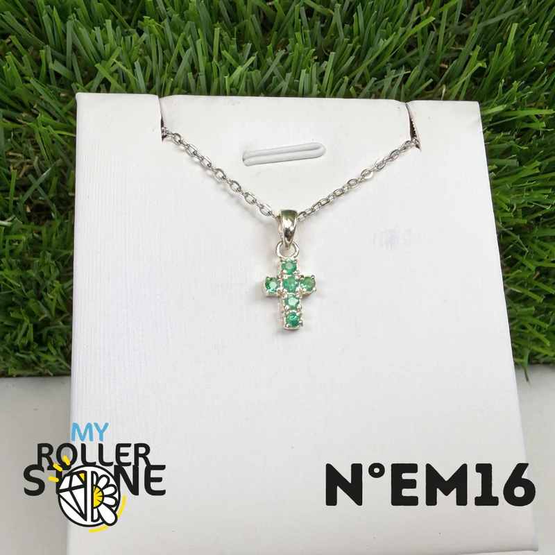 Brasilianischer Smaragdanhänger in 925er Sterlingsilber #EM16