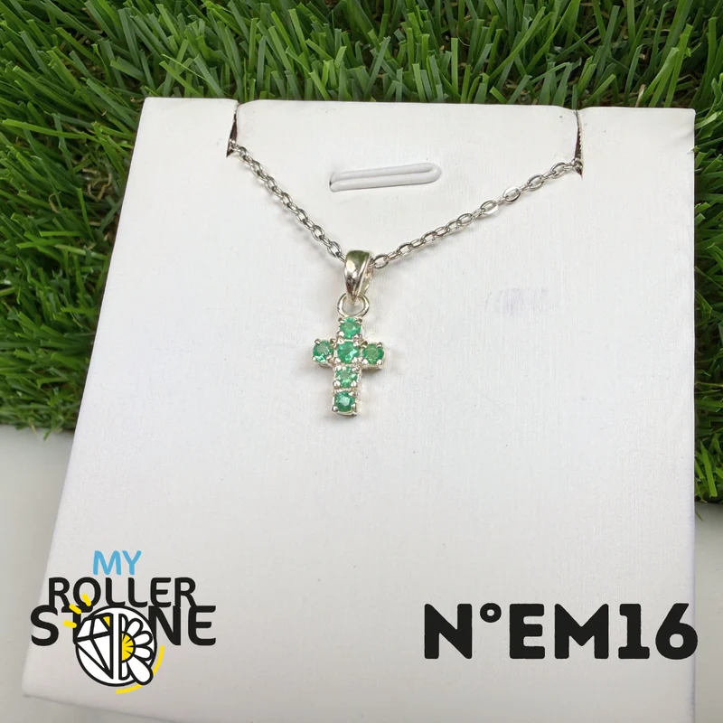 Brasilianischer Smaragdanhänger in 925er Sterlingsilber #EM16