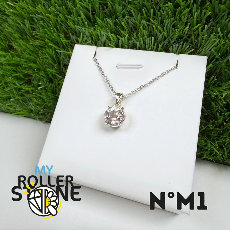 Morganit-Anhänger aus 925er Sterlingsilber #M1