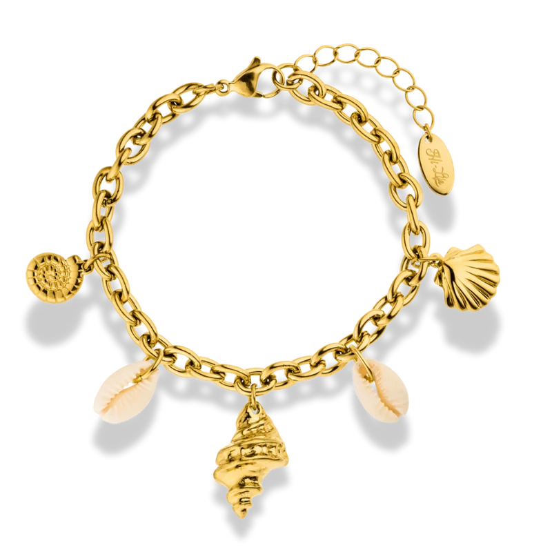 Beach Shell Armband 14K Vergoldet