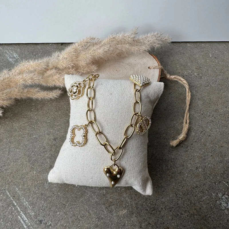Symbols Strass Kette | Gold