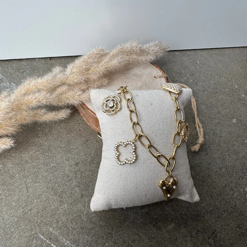 Symbols Strass Kette | Gold