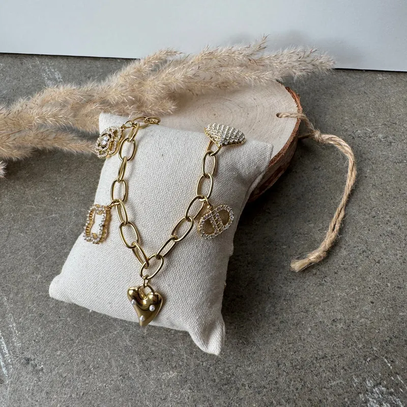 Symbols Strass Kette | Gold
