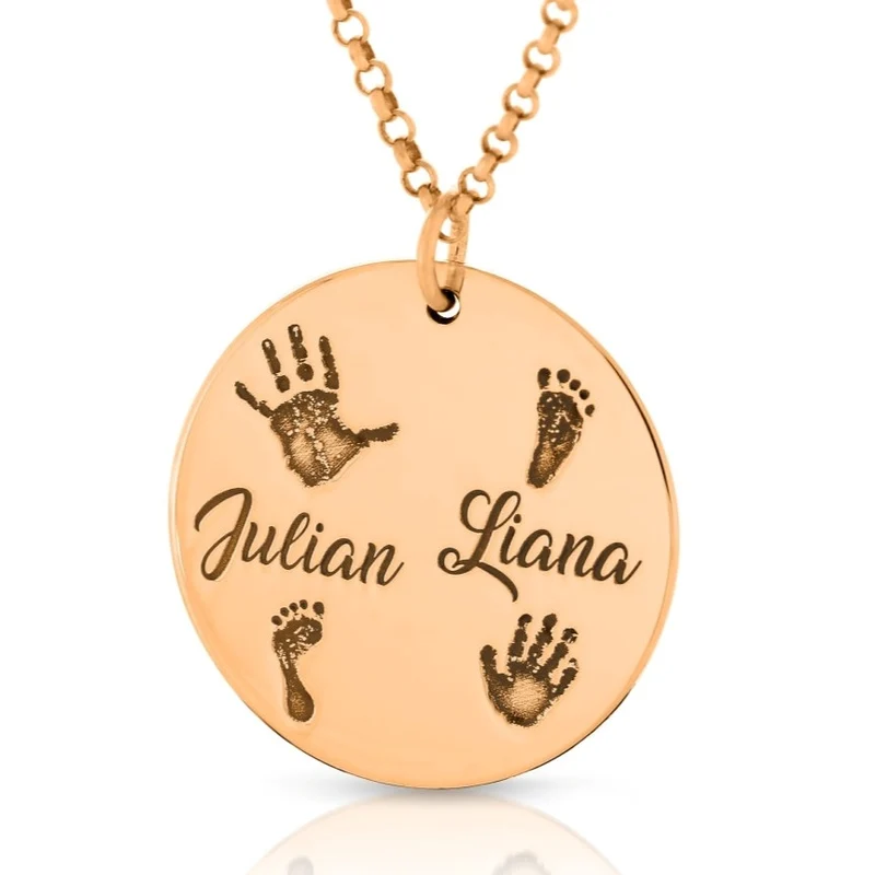 Fingerabdruck Kette Handabdruck Schmuck Fingerprint Halskette Damen Mutter