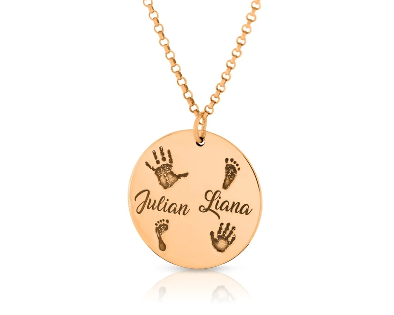 Fingerabdruck Kette Handabdruck Schmuck Fingerprint Halskette Damen Mutter