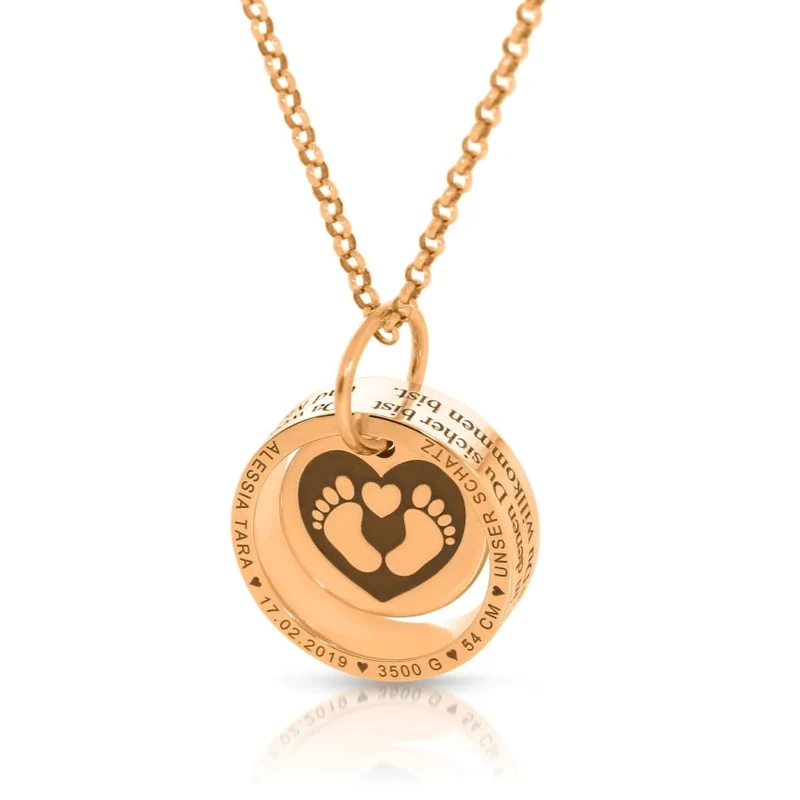 NAMENSKETTE DAMEN ROSÉGOLD GESCHENK GEBURT MUTTER KETTE MAMA HALSKETTE