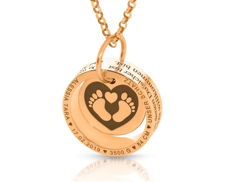 NAMENSKETTE DAMEN ROSÉGOLD GESCHENK GEBURT MUTTER KETTE MAMA HALSKETTE
