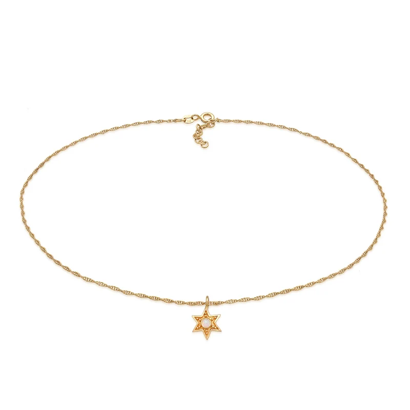 Radiant Star Opal Choker & Ohrstecker Schmuck Set