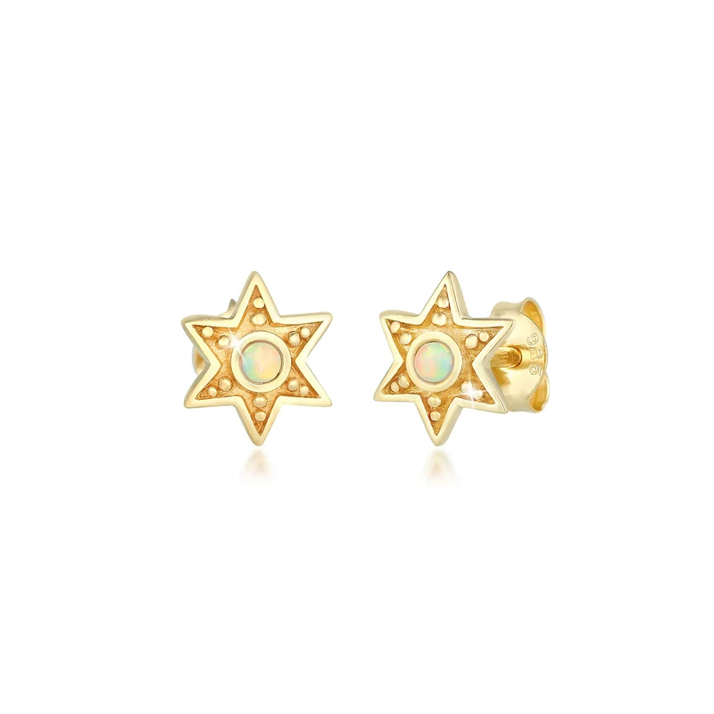 Radiant Star Opal Choker & Ohrstecker Schmuck Set