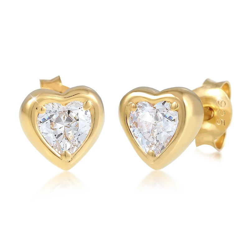 Bound Brilliant Herz Ohrstecker & Ring Schmuck Set