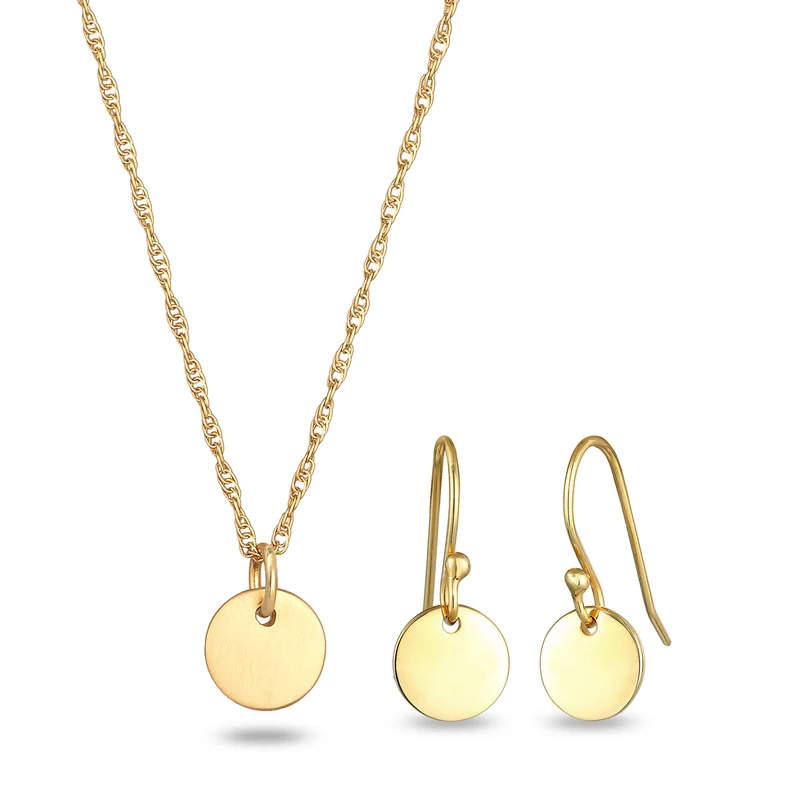 Disc Ohrringe & Halskette Schmuck Set