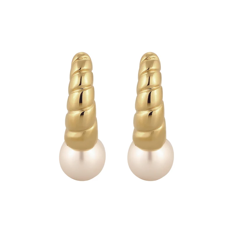 Creolen Twisted | mit Perlen von Swarovski® (Weiß)