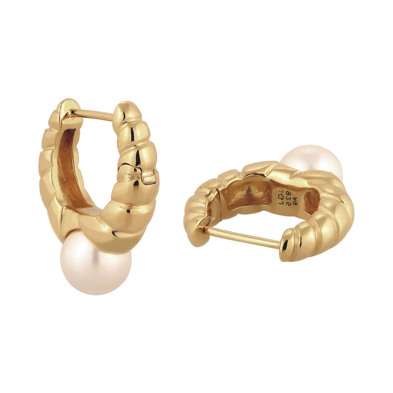 Creolen Twisted | mit Perlen von Swarovski® (Weiß)