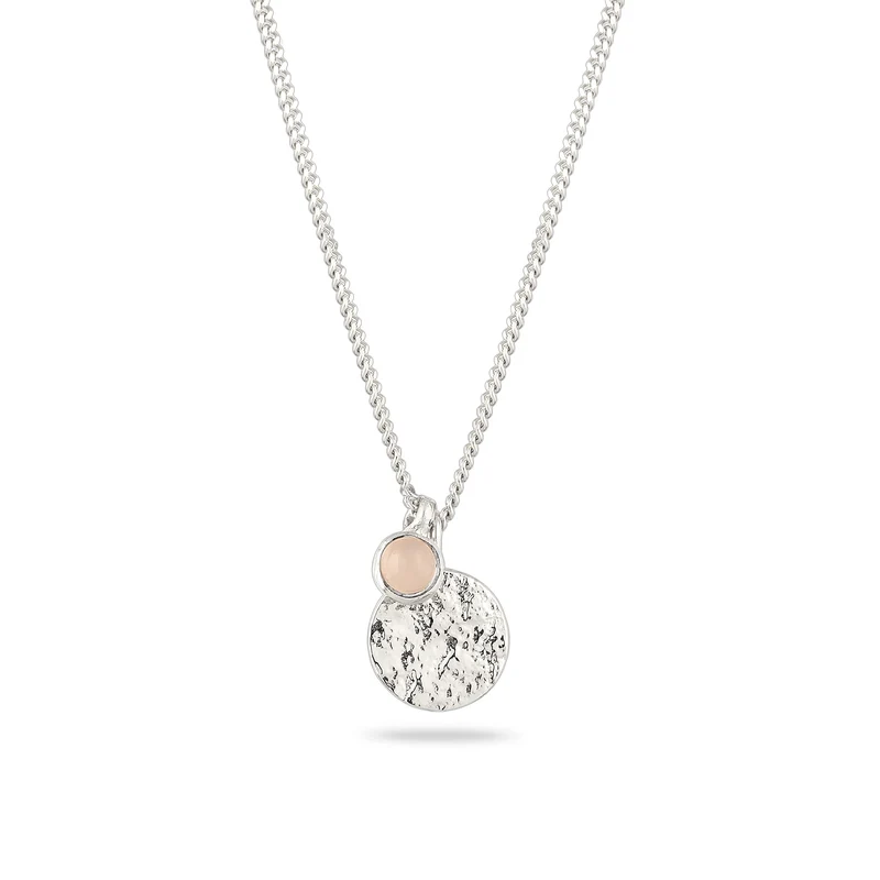 Halskette Plättchen | Opal Pink