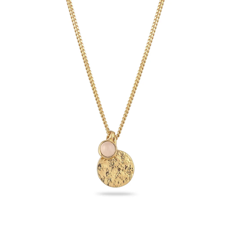 Halskette Plättchen | Opal Pink