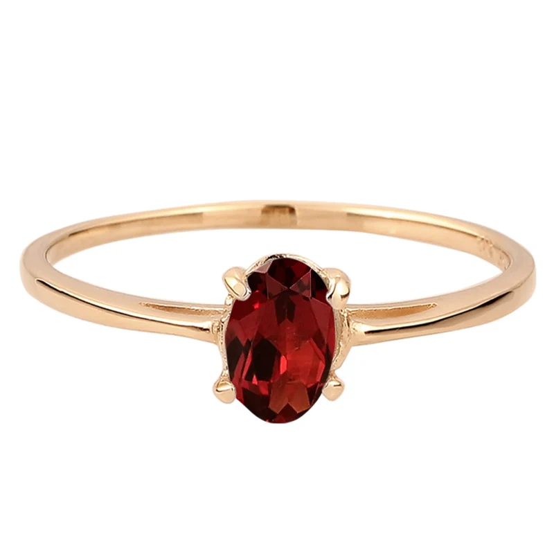 Solitär-Ring | Granat (Dunkelrot)