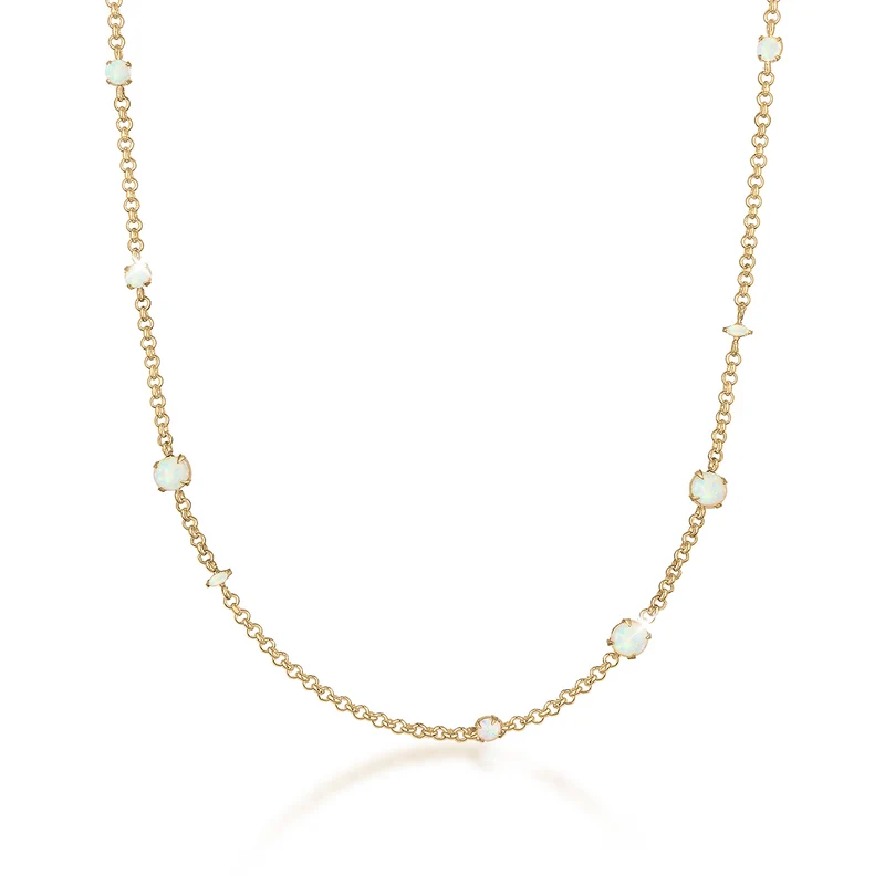 Opal Cuts Halskette & Ring Schmuck Set