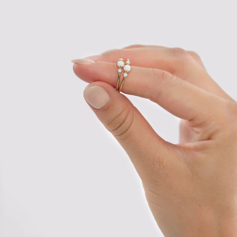 Opal Cuts Halskette & Ring Schmuck Set