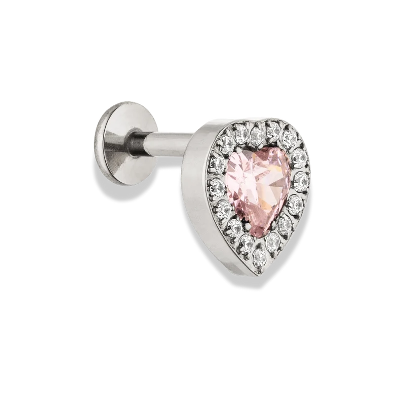 Pink Heart Labret Piercing - Titan