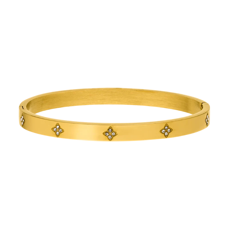Timeless Pave Leaf Armreif 18K Vergoldet