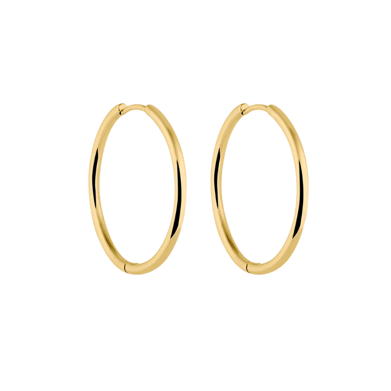 Edelstahl Hoop Ohrringe 14 Karat vergoldet - 26mm