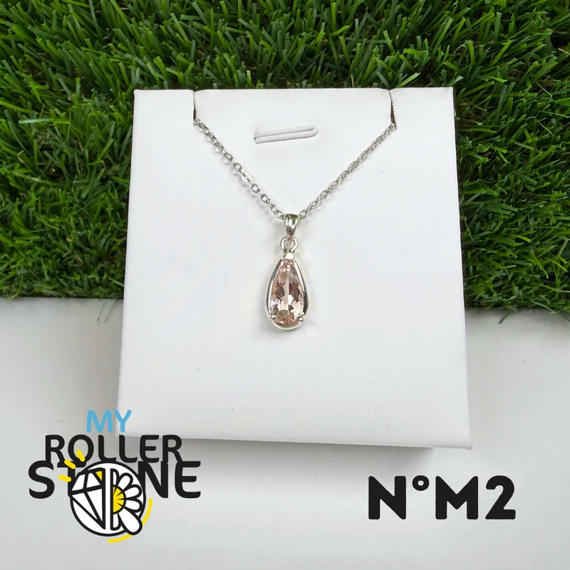 Morganit-Anhänger aus 925er Sterlingsilber #M2