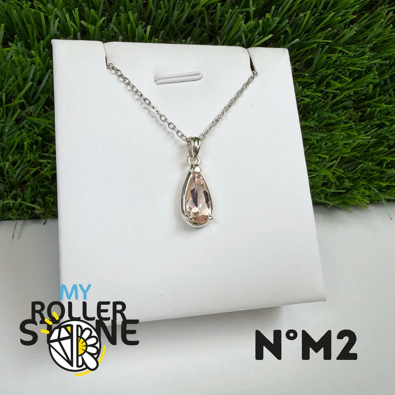 Morganit-Anhänger aus 925er Sterlingsilber #M2