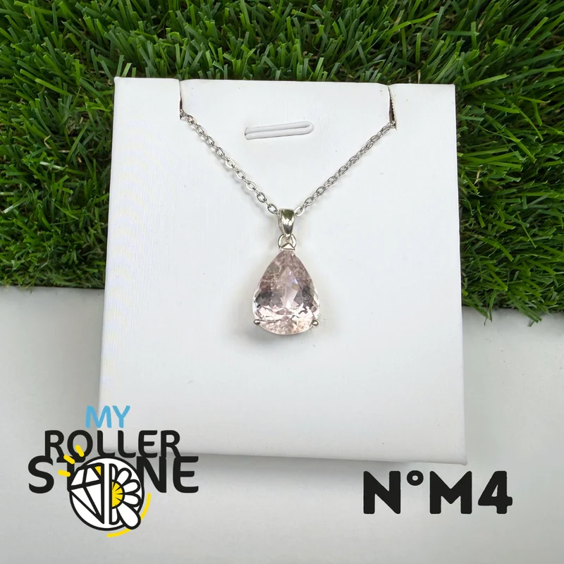 Morganit-Anhänger aus 925er Sterlingsilber #M4