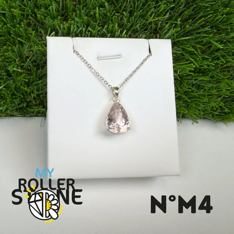 Morganit-Anhänger aus 925er Sterlingsilber #M4