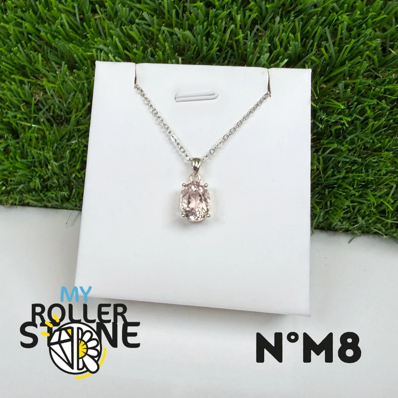 Morganit-Anhänger aus 925er Sterlingsilber #M8