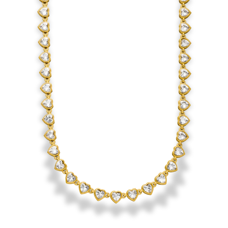 Framed Heart Necklace 14K Vergoldet