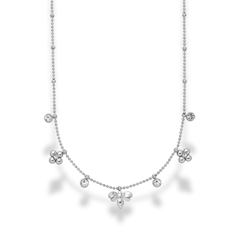 Flower & Bee Charm Kette 14K Vergoldet