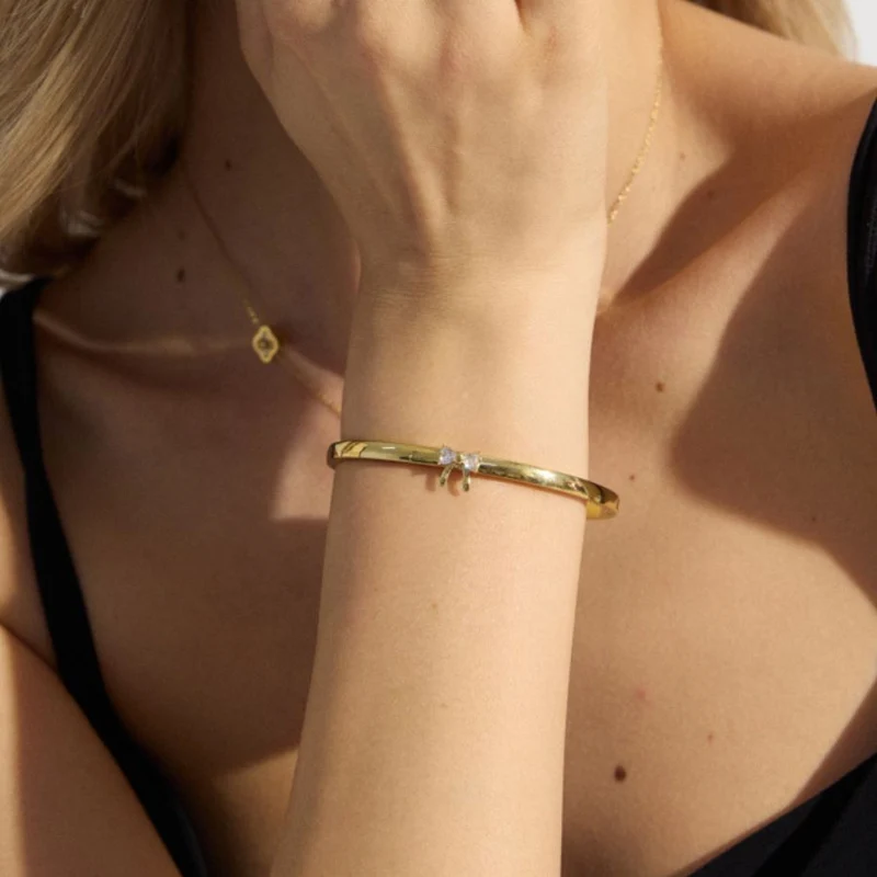 Ribbon Elegance Armreif 14K Vergoldet